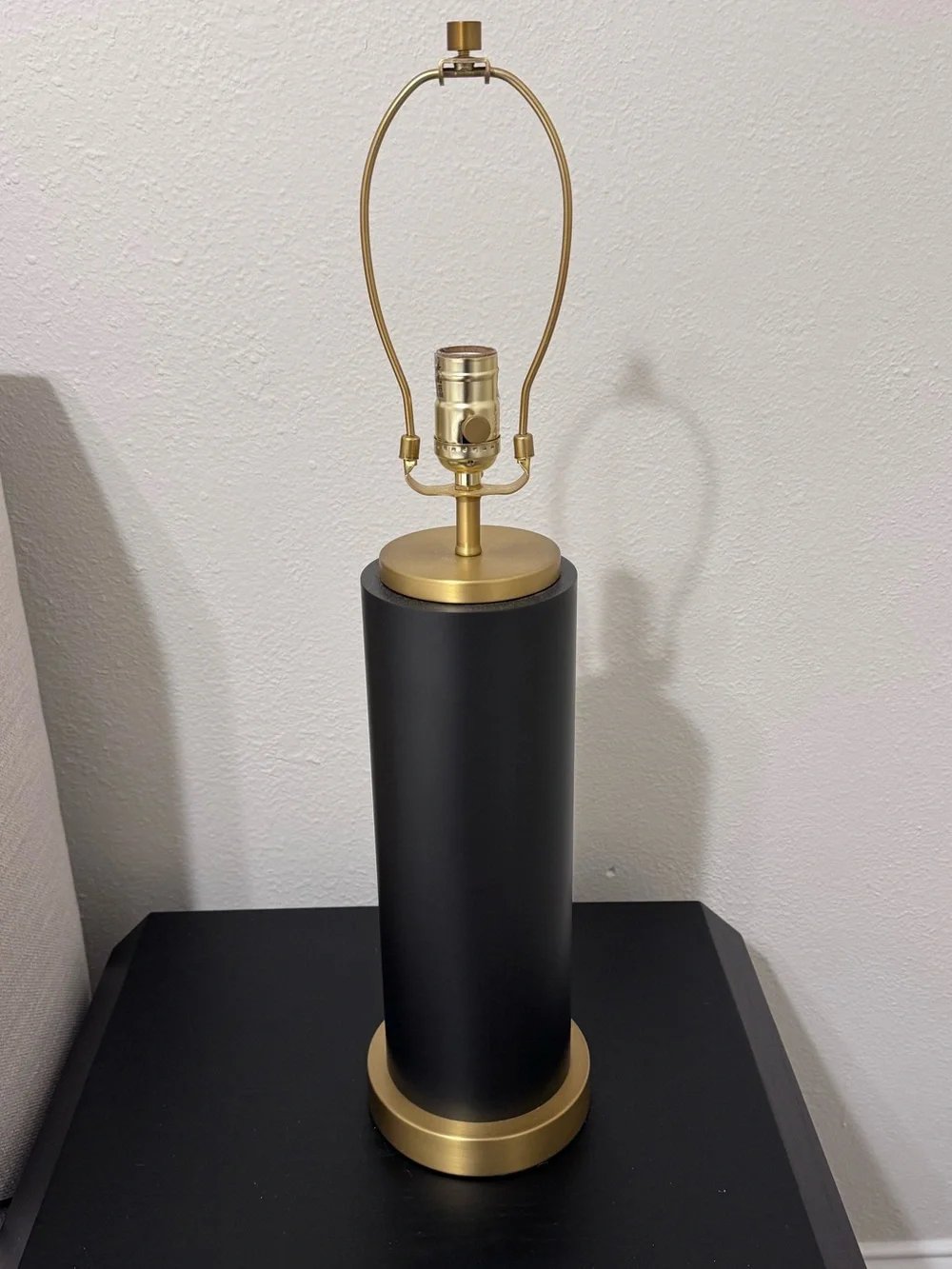 West Elm Pillar Table Lamp Base Dark Bronze Brass 25